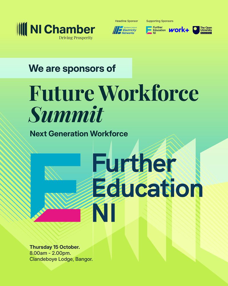 Future Workforce Summit, Thursday 15 October, 8am - 2pm, Clandeboye Lodge, Bangor.